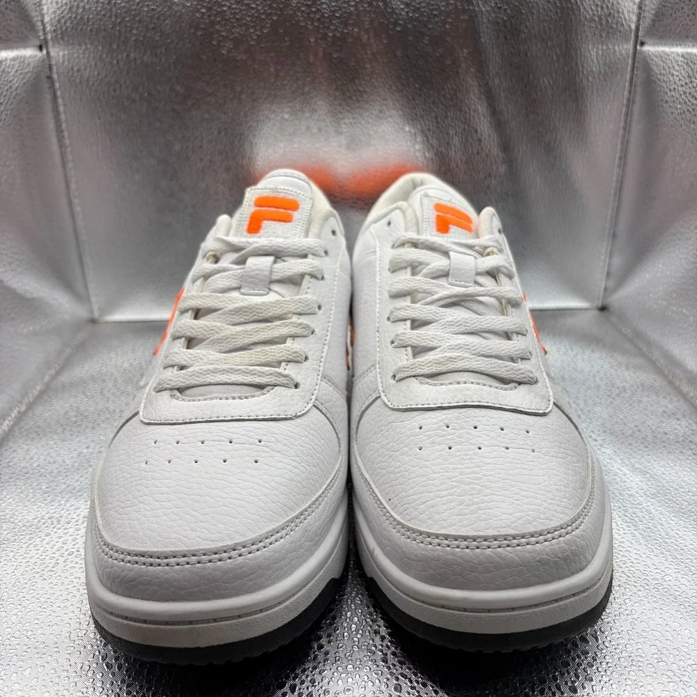 Size 11 Fila A-Low White Orange Mens Leather Athletic Sneaker Shoes 1CM00551-114